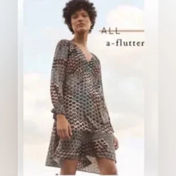 Anthropologie Maeve Monaco Empire Peacock Print Dress. Size: Extra Large. - Picture 7 of 12